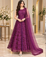 Purple Embroidered Gown