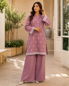 Amal Embroidered Cotton 2-Piece Suit (Booti Kurta & Flapper) - Image 6