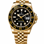 Rolex GMT-Master II Gold Edition Watch – Black Dial & Moving Bezel