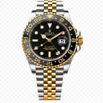 Rolex GMT-Master II Two-Tone Silver & Gold Watch – Black Dial & Green GMT Hand